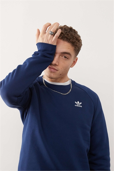 Свитшот Trefoil Essentials темно-синего цвета артикул 138321973