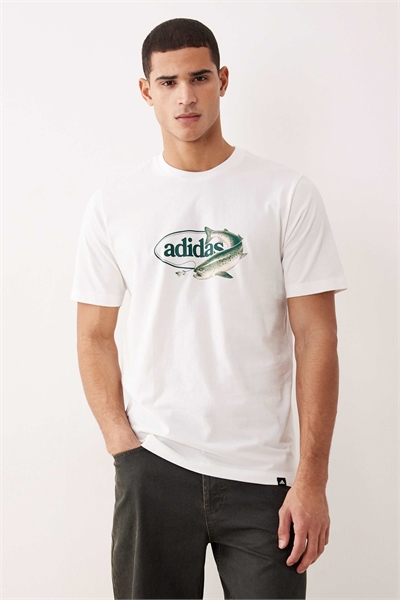 Футболка Adidas Sportswear Fish с принтом в белом цвете артикул 149627279