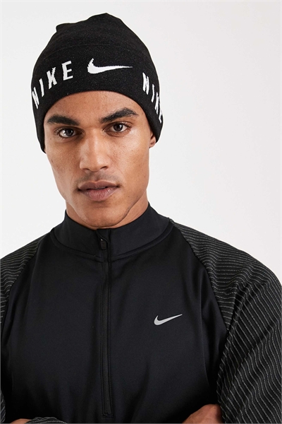 Легкая вязаная шапка Nike DRI-FIT с отворотом, черно-белая артикул 148450246