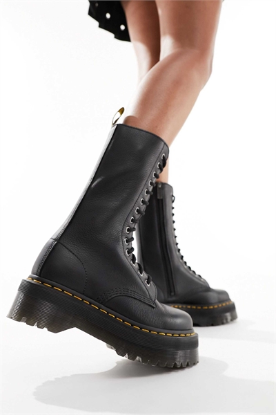 Унисекс ботинки Quad 14 из черной кожи артикул 136999016