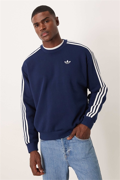Свитшот с тремя полосками, оверсайз, темно-синий артикул 149627215