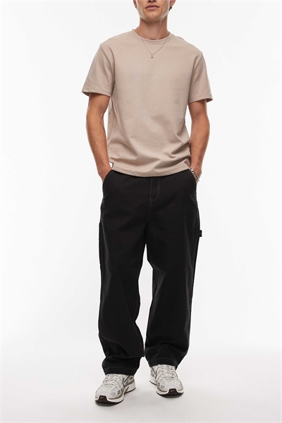 Брюки-карпентер из плотной парусины свободного кроя с карманами артикул 148892010