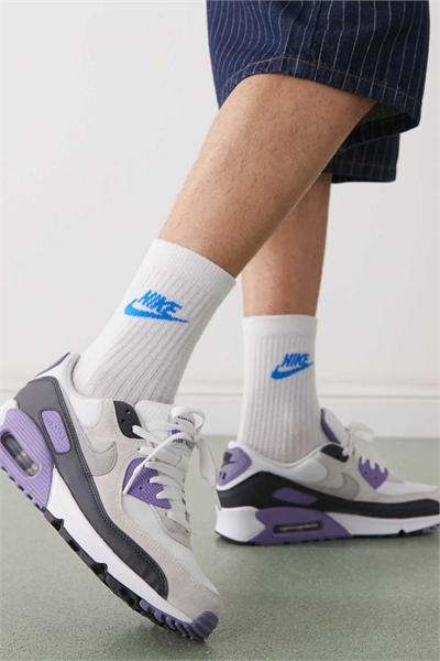 Унисекс кроссовки Air Max 90 в сером и фиолетовом цветах артикул 139767944