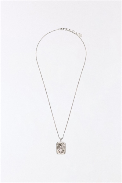 Стальное колье с подвеской из серебра артикул 156090276