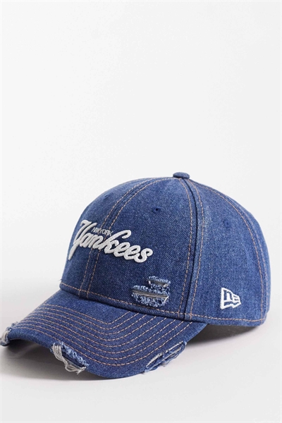 Джинсовая кепка NY Yankees 9twenty с эффектом потертости, средне-синего цвета артикул 155445938