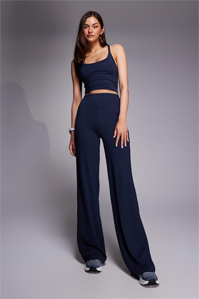 Высокие брюки для танцев с высокой талией и широкими брючинами Tall Icon, мягкие на ощупь, темно-синего цвета артикул 151704624