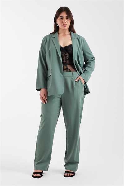 Комплект брюк с прямыми брючинами зеленого цвета артикул 153084213