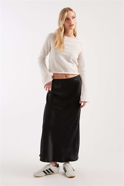 Атласная юбка средней длины артикул 152320248