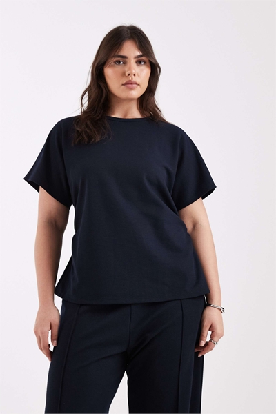 Комплект с топом с рюшами, темно-синий артикул 153716149