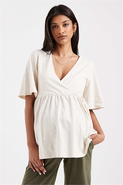 Топ из джерси с коротким рукавом и перекрещивающимся вырезом для кормления от Mamalicious Maternity артикул 155003904