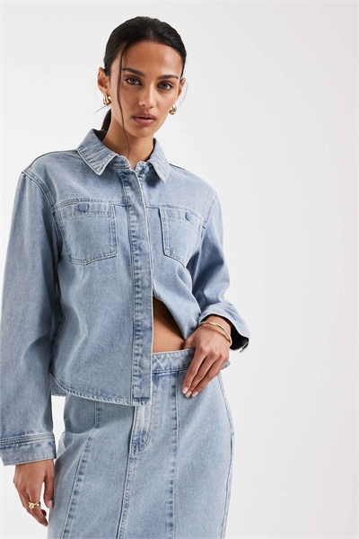 Джинсовая рубашка с застежкой на пуговицах и карманами co-ord артикул 153748992