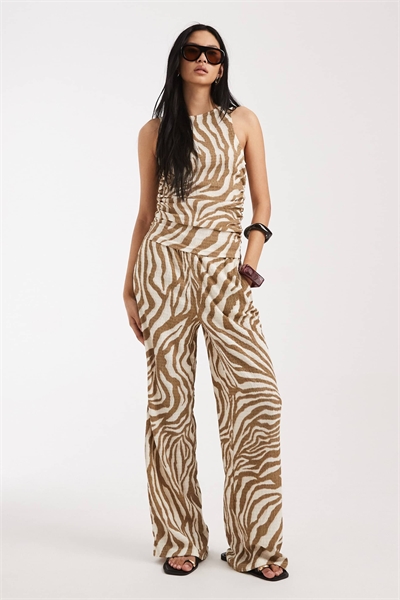 Широкие брюки из текстурированного джерси с абстрактным принтом «береза» артикул 153084214