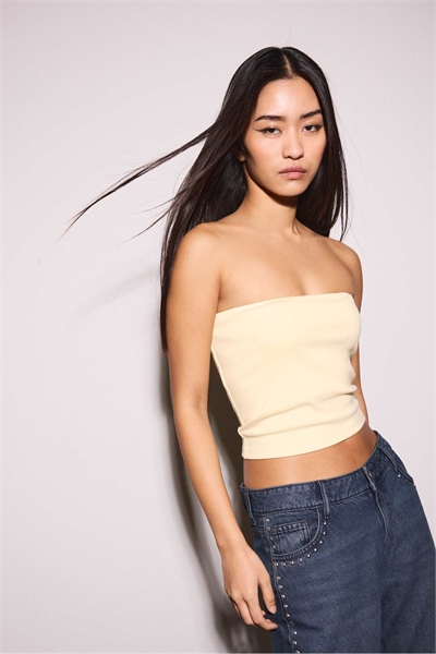 Базовый топ-бандо пастельно-желтого цвета артикул 155972858