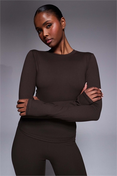 Детская футболка Icon Soft Touch Studio с длинным рукавом, шоколадного цвета артикул 151738831