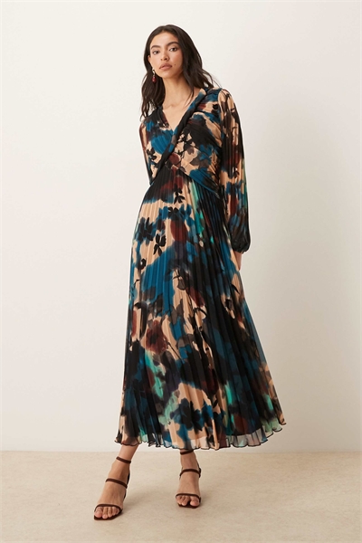 Платье средней длины с перекрещивающимся вырезом спереди и складками артикул 148301343