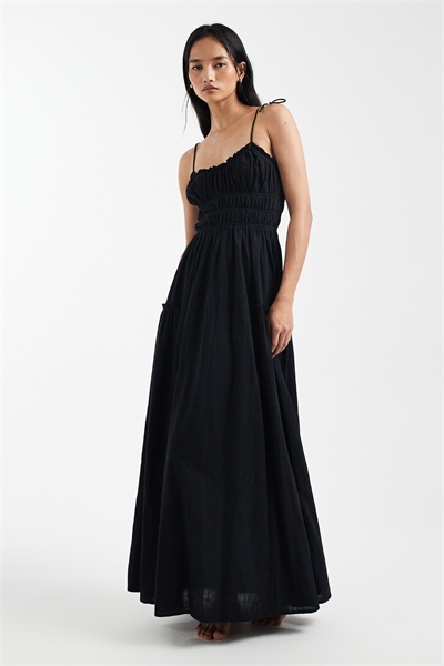 Макси-платье Faith с сборками на пляже, черного цвета артикул 153255161