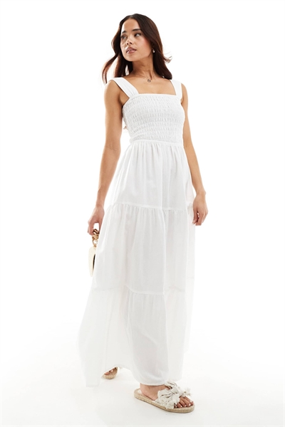 Летнее макси-платье Esmee Exclusive с сборками на талии артикул 135108738