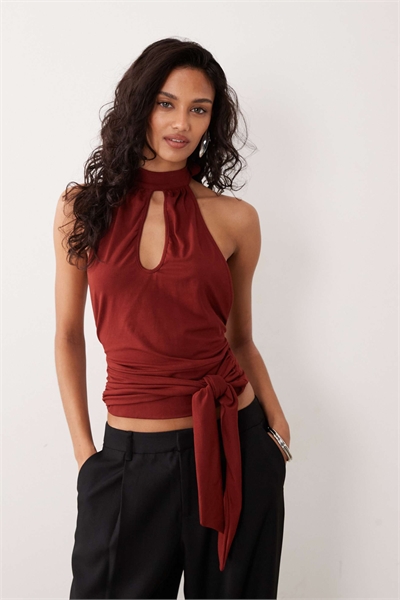Топ с завязками на талии и вырезом «ключевая дырка» от Verbina артикул 155589488