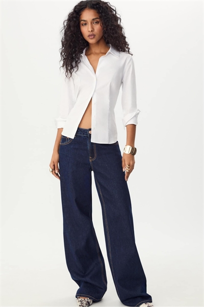 Низкокачественные джинсы D91 с широкими брючинами из перекрашенного синего денима артикул 155000746