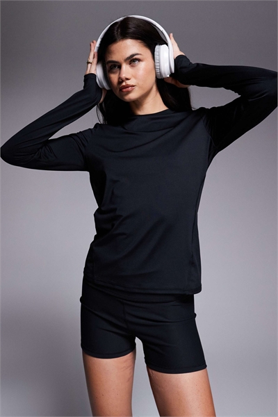 Активная быстросохнущая беговая кофта с длинным рукавом Icon черного цвета артикул 151737739