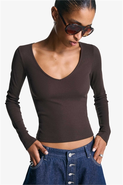 Футболка с длинным рукавом и V-образным вырезом артикул 152168700