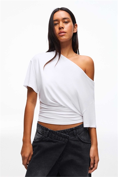 Футболка с коротким рукавом и асимметричным принтом артикул 155445530