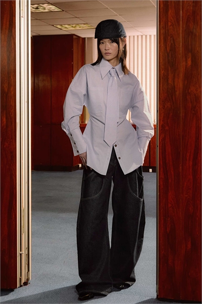 Рубашка с длинными рукавами Tolu Coker x Topshop с синими полосками артикул 151669158