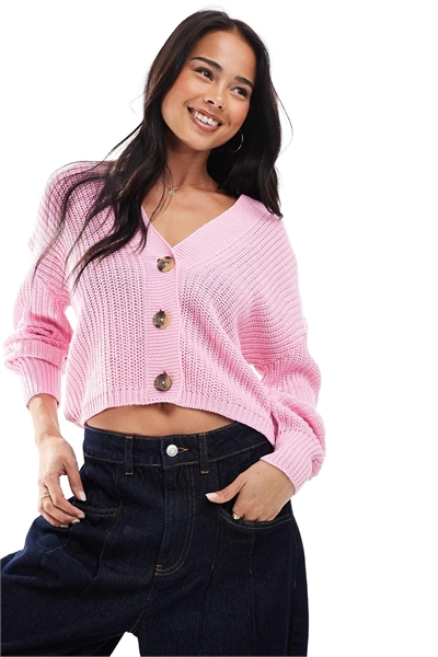 Вязаный кардиган розового цвета артикул 139248081