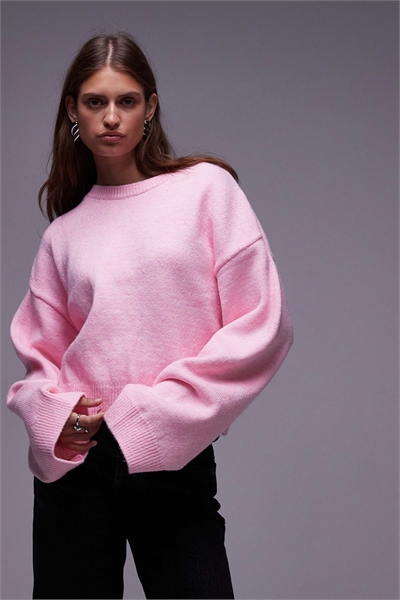 Свитер из трикотажа с широкими рукавами и свободным кроем артикул 150832512