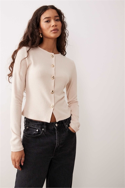 Кардиган супермягкой ткани с облегающим кроем и золотыми пуговицами артикул 151958056