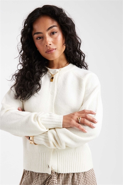 Кардиган с круглым вырезом и застежкой на пуговицы артикул 143961452