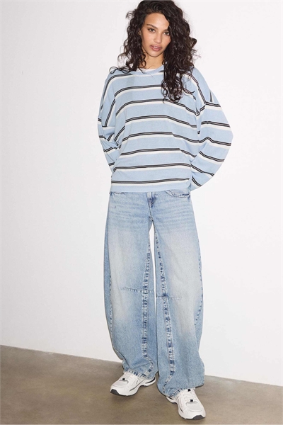 Свитер из тонкого трикотажа в полоску артикул 155863713