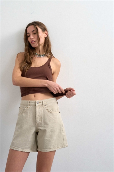 Джинсовые шорты Denim Editor цвета овсяного артикул 155426435