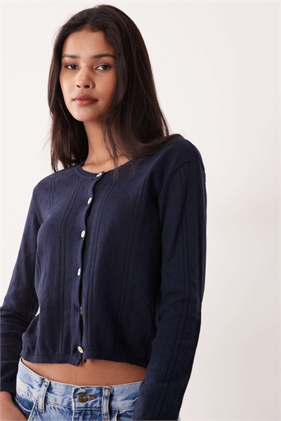 Подростковый кардиган из трикотажа с ажурной вязкой артикул 155443188