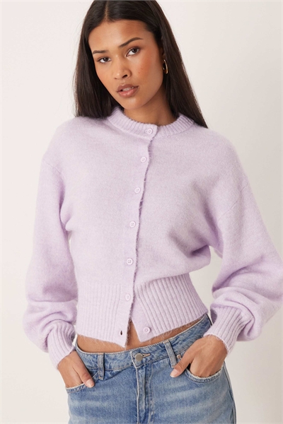 Короткий вязаный кардиган из альпаки и шерсти артикул 154756997