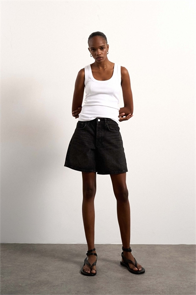 Джинсовые шорты Editor, вымытые, черные артикул 149616103