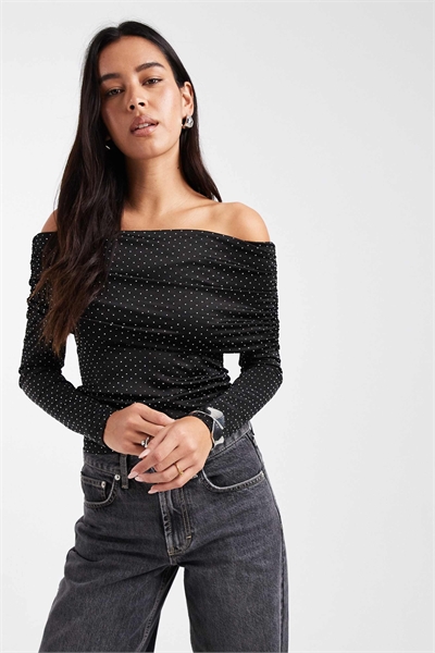 Топ-бардо с горячим фиксом, черный артикул 148633830