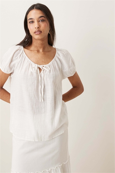 Блузка с короткими рукавами и галстуком артикул 153748994