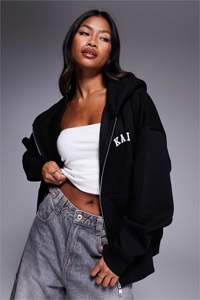 Худи с капюшоном на молнии, с высоким содержанием хлопка и вышитым логотипом артикул 148191977