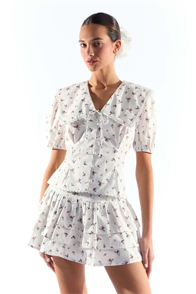 Блузка с объемным воротником артикул 155326842