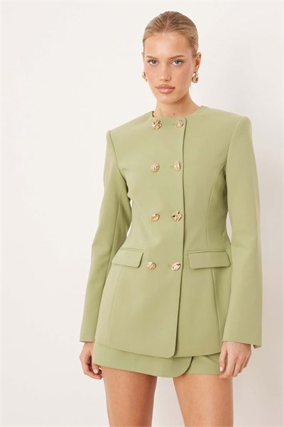 Блейзер с высоким воротником и двойной застежкой, сшитый на заказ, с разнообразными пуговицами артикул 149276437