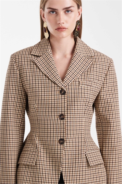 Комплект из приталенного блейзера и брюк артикул 150601479