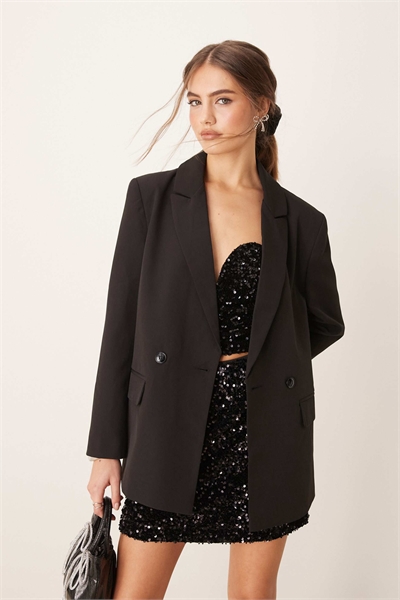 Блейзер оверсайз черного цвета артикул 138040437