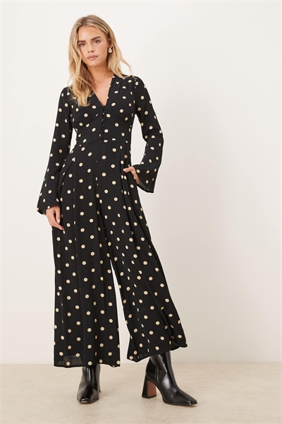 Комбинезон с V-образным вырезом и застежкой на пуговицах артикул 153643344