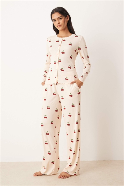 Пижама с длинными рукавами и ребристой тканью артикул 148194510