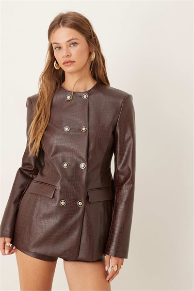 Блейзер с высоким воротником и двойной застежкой co-ord артикул 149278285