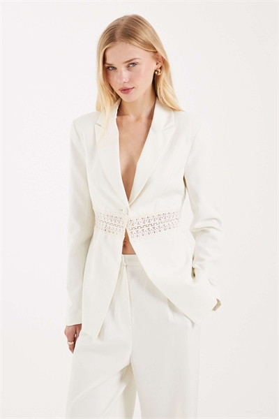 Блейзер с кружевной вставкой на завязках co-ord артикул 150936648