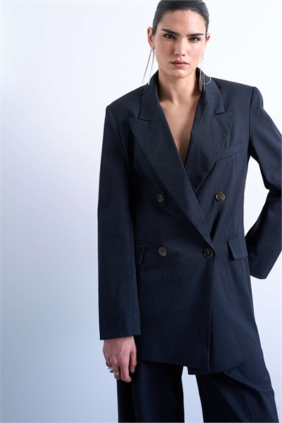 Двубортный блейзер свободного кроя с тонкой полоской co-ord артикул 149249533