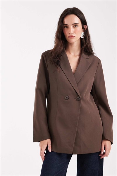 Блейзер свободного кроя с двойной застежкой артикул 154694276