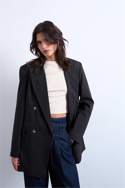 Двубортный блейзер свободного кроя с тонкой полоской co-ord артикул 147865937